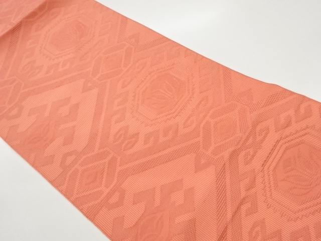 JAPANESE KIMONO / CHIKUZEN HAKATA / ABSTRACT FLOWER / LEAF PATTERN WEA